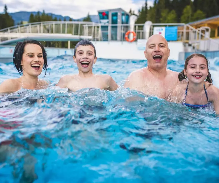 Families in the pool